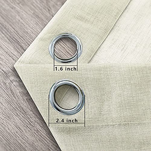 Cream Colored Curtains 72 Inches Long For Living Room 2 Panels Grommet Top Soft Draperies Semi Sheer Linen Textured Beige Curtains For Windows Farmhouse Bedroom Decor 52X72 Inch Length #TOP6