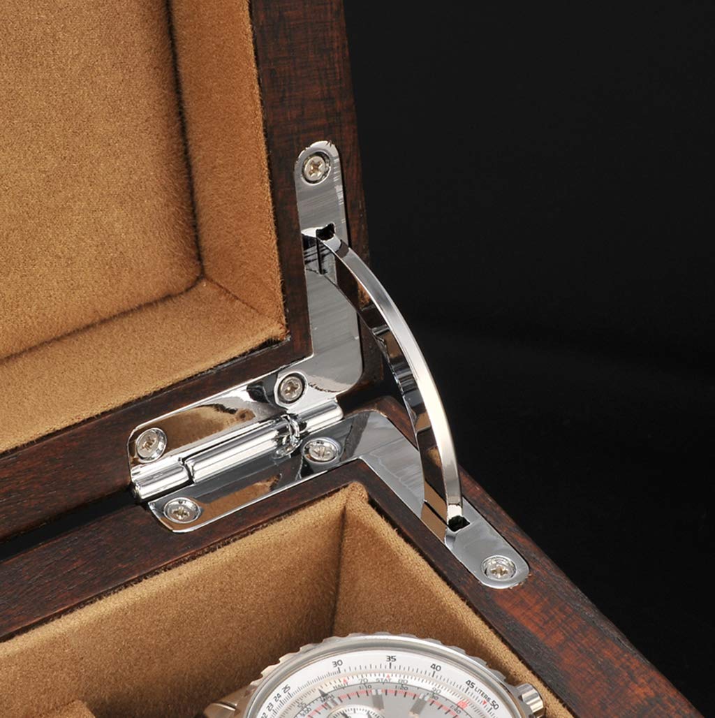 Scatola per Orologi - Coperchio in Vetro, 6 Scomparti, espositore per Orologi e Gioielli, Vassoio Porta bracciali, Organizer con Coperchio in Vetro e 6 Cuscinetti