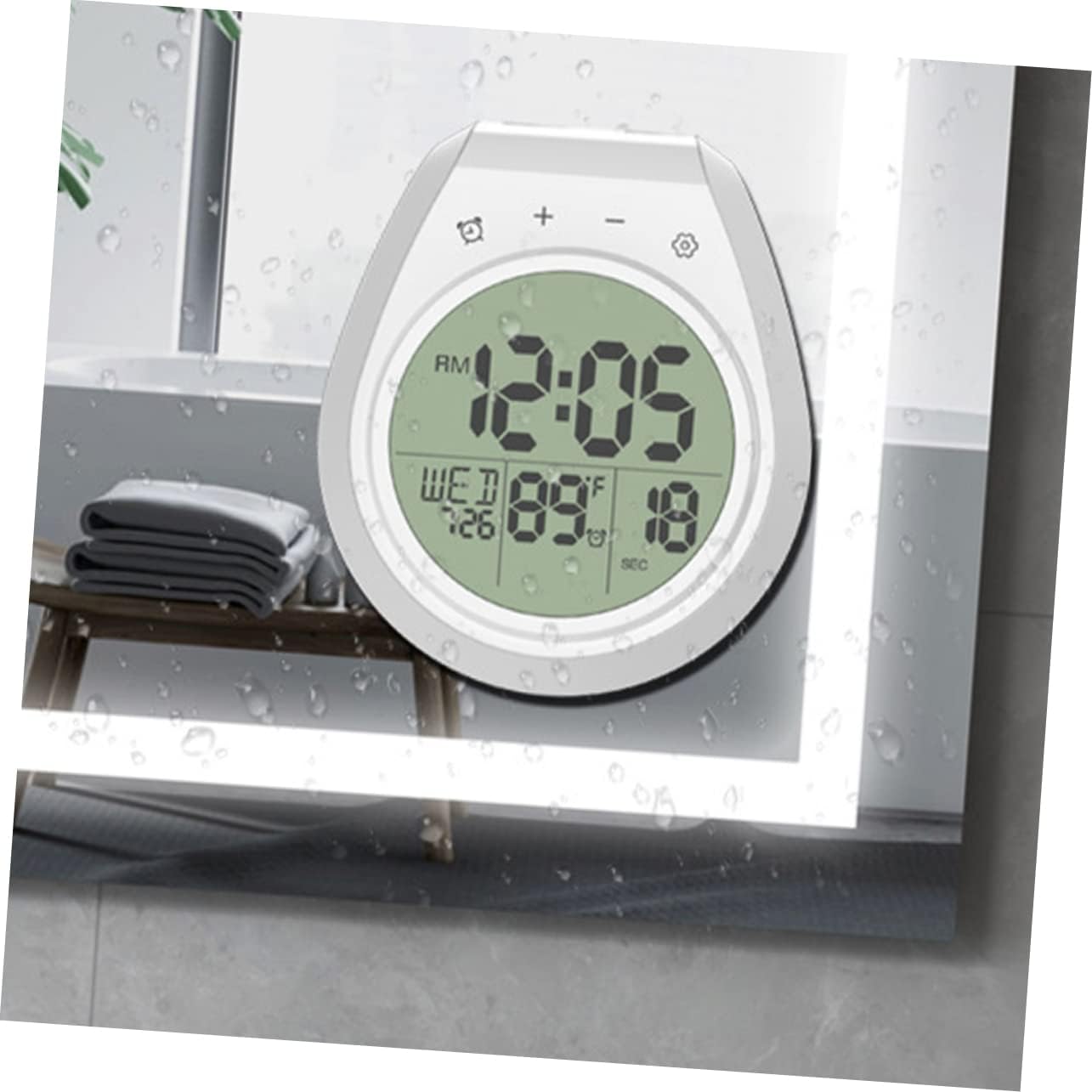 Alipis Bathroom Wall Clock Wall Hanging Cup Easy to Install Decorative Clock for Bathroom Kitchen and Shower Silent and Fog-Resistant