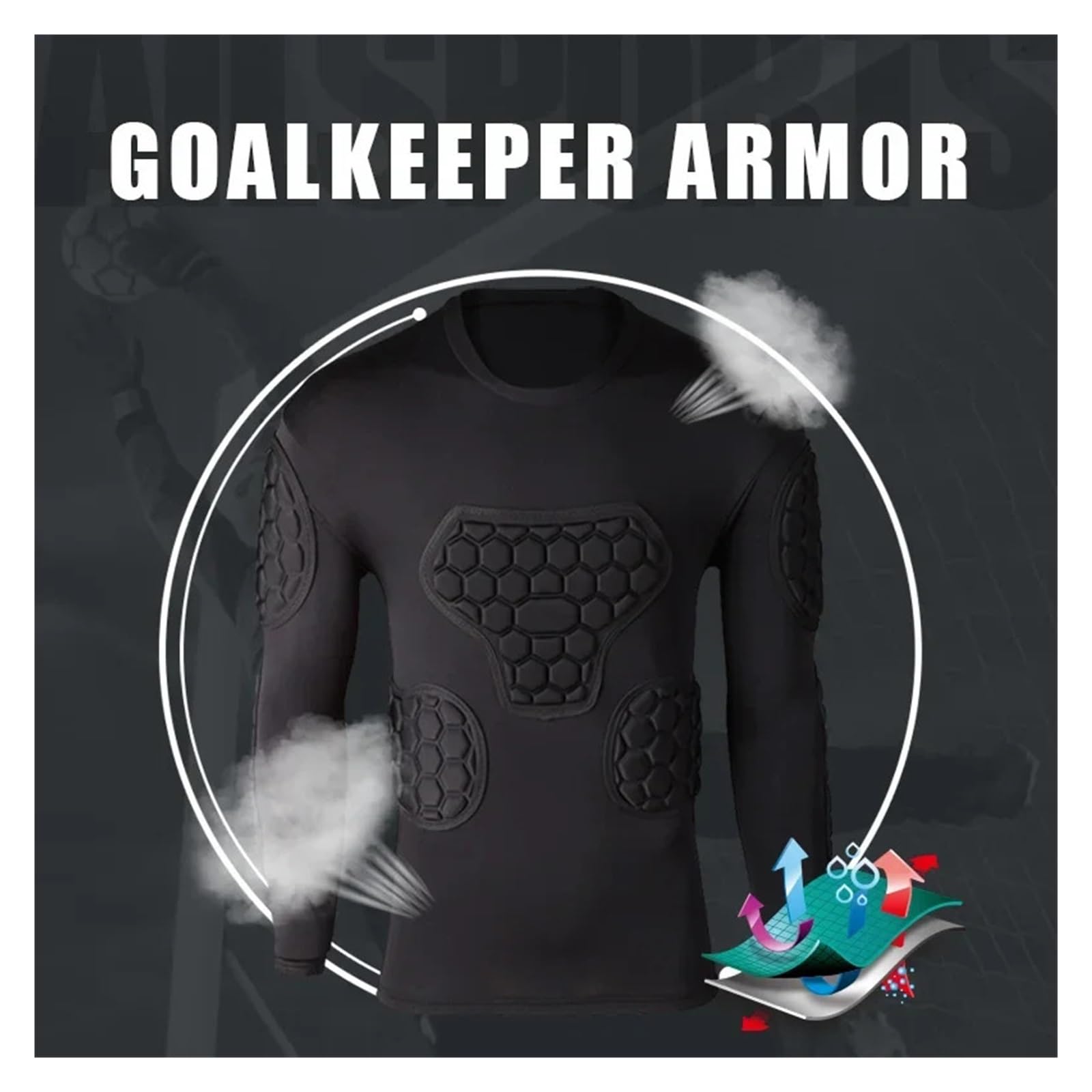 Maillot de Football rembourré Pantalon d'entraînement de Gardien But Football, Maillot, équipement Complet avec Protections rembourrées aux Genoux et Coudes