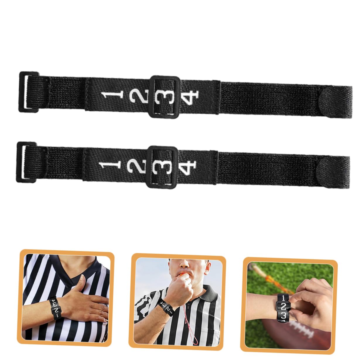 Toddmomy 2pcs Football Referee Gear Wristband Numbered Wrist Down Indicator Referee Accessories Comfortable