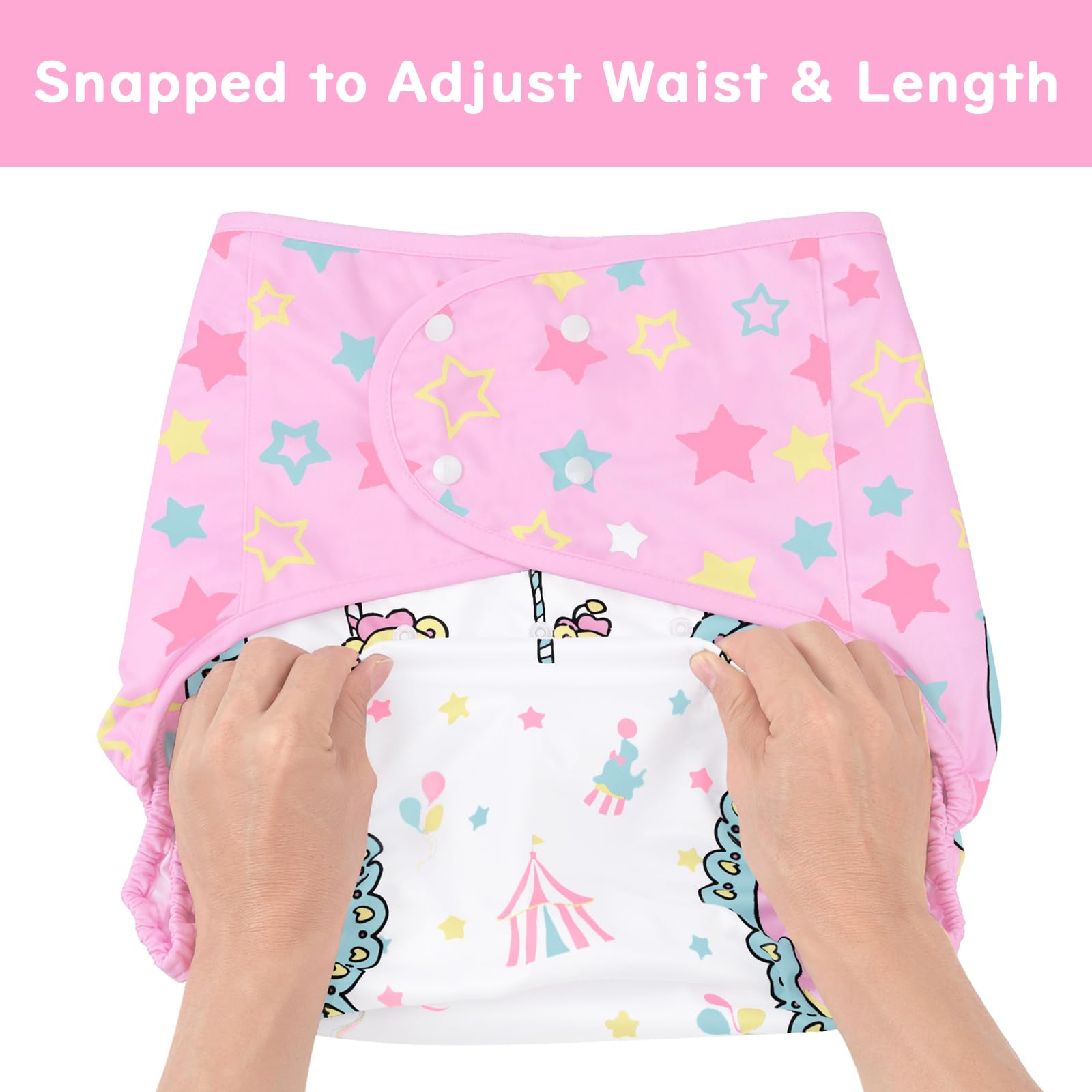 Littleforbig Washable Adjustable Reusable Waterproof Cloth Adult Diaper Wrap Cover One Size - Little Circus