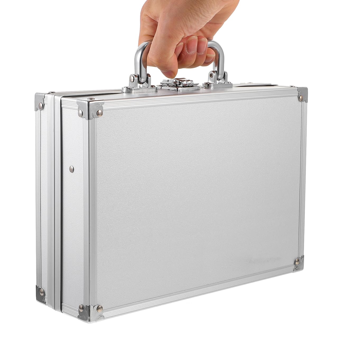 DOITOOL Instrument Storage Box Aluminum Locking Briefcase Tool Case for Men Aluminum Briefcase Brief Cases Men Small Briefcase Metal Case Aluminum Case Aluminum Alloy Man Hard Toolbox-image-5