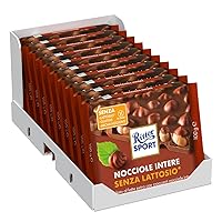 Ritter Sport Nocciole Intere Senza Lattosio, Tavoletta di Cioccolato Al Latte Extra