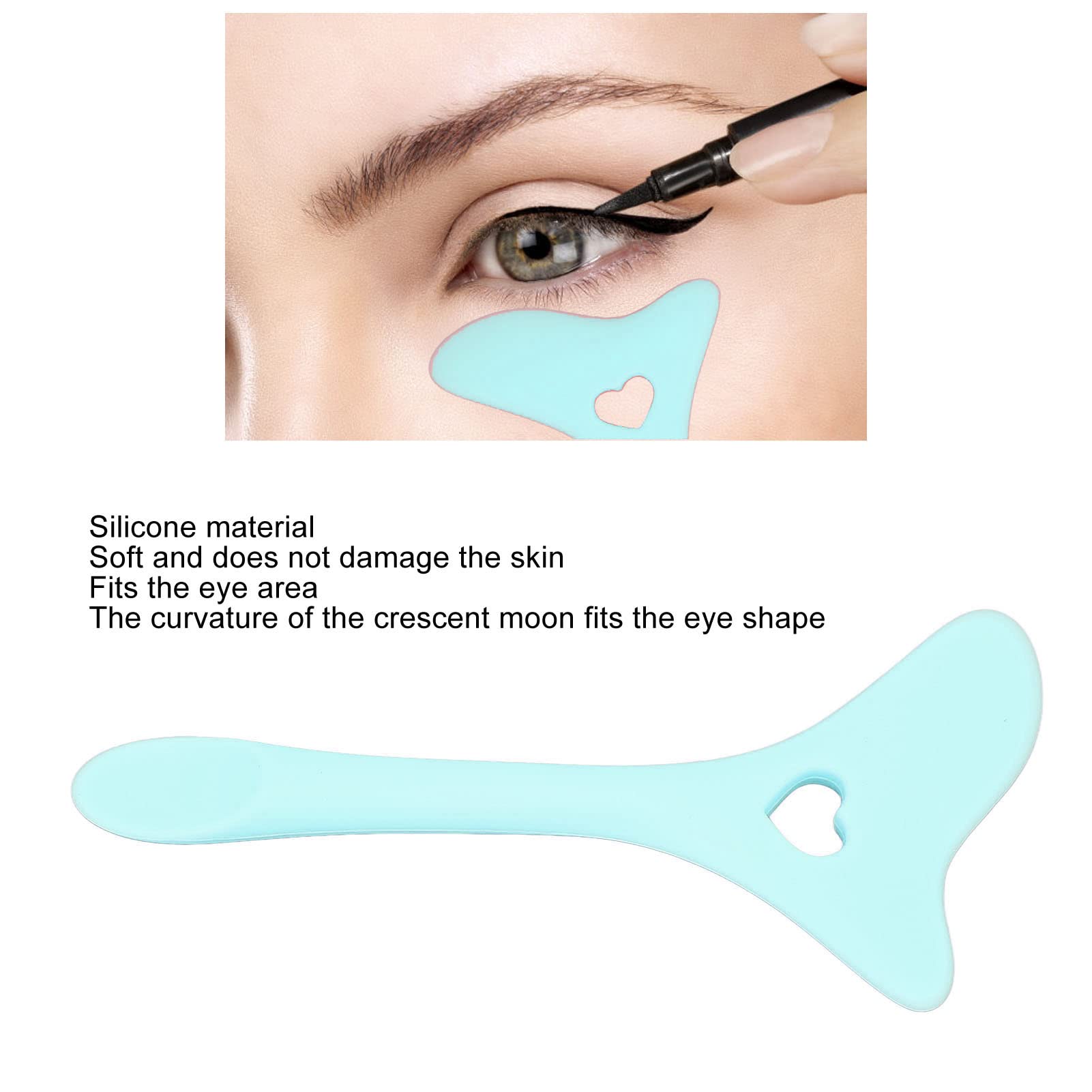 Wing Eyeliner Stencils,Silicone Eyeliner Eyeshadow Stencils Tail Spoon Flexible Eyebrow Pencil Stencil Eyeliners Template for Makeup(Blue) - Image 3