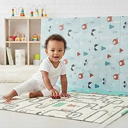 Tapete de Atividades Infantil Dobrável XPE Térmico Isolante Emborrachado Dupla Face Playmat Grande 150x200cm Macio Antiderrapante Tatame para Criança e Bebê Engatinhar 8mm