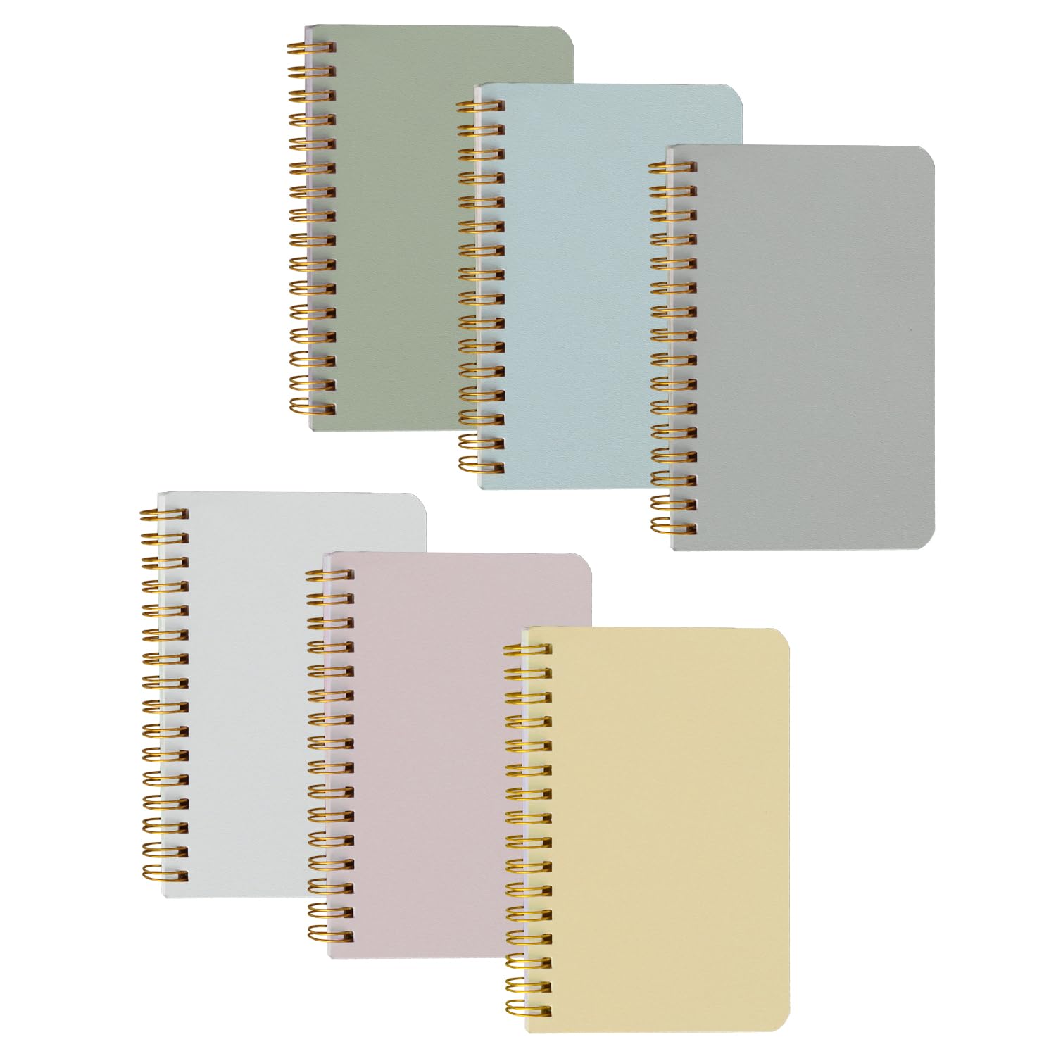 INNAXA Little Subject - 6 quaderni a spirale piccoli, 3,5 x 5,5 cm, mini quaderni tascabili, 60 fogli mini blocchi per casa, ufficio e accessori scolastici