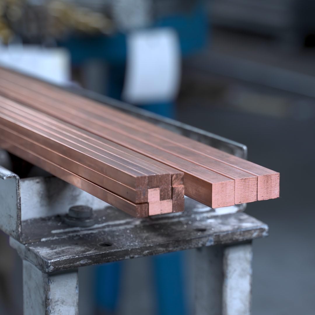 thyssenkrupp Kupfer Vierkantstab 10x10 mm - 2000 mm CW004A – Kupferstange Vierkantprofil Vollmaterial