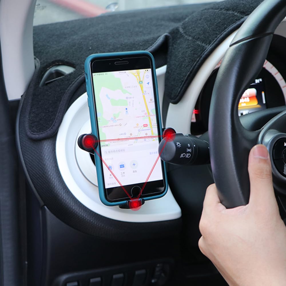 Support Téléphone Voiture Pour Smart Fortwo 453 (2015-2019) – Fixation Grille Aération, Rotation 360°, Libération Rapide - 5