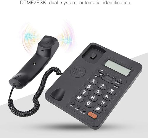 Miniatura 4 de LINE - Teléfono de escritorio con pantalla de identificación de llamadas, para el hogar y la oficina, color negro