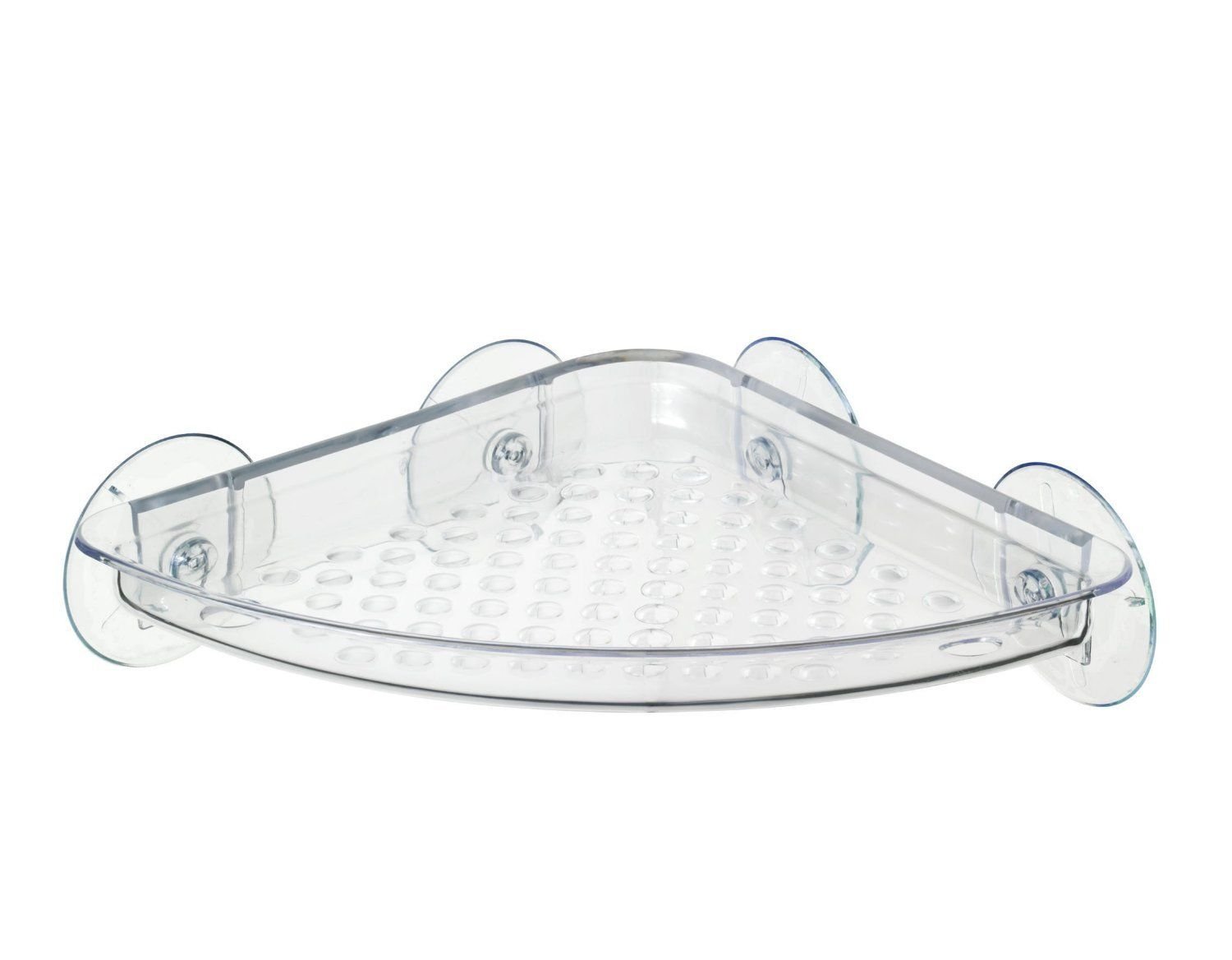 Dgi Suction Cup Shower Caddy Corner Plastic Clear Storage Corner Shelf
