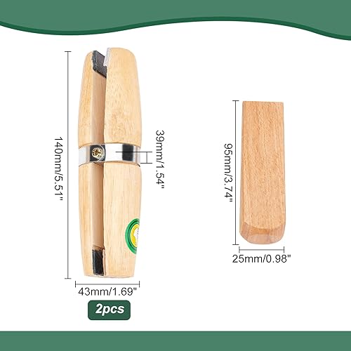 Miniatura 4 de PH PandaHall Paquete de 2 anillos de madera con abrazadera de anillo de joyero, herramienta de mano para pulir, reparar anillos, vicio con cuña de