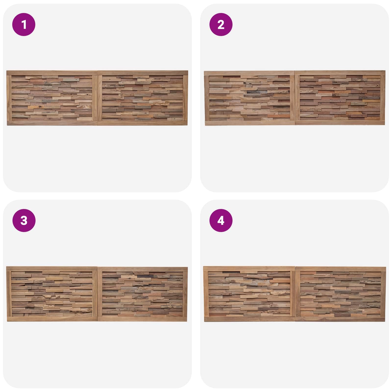 vidaXL Cabecero de Cama Natural Madera de Teca Maciza