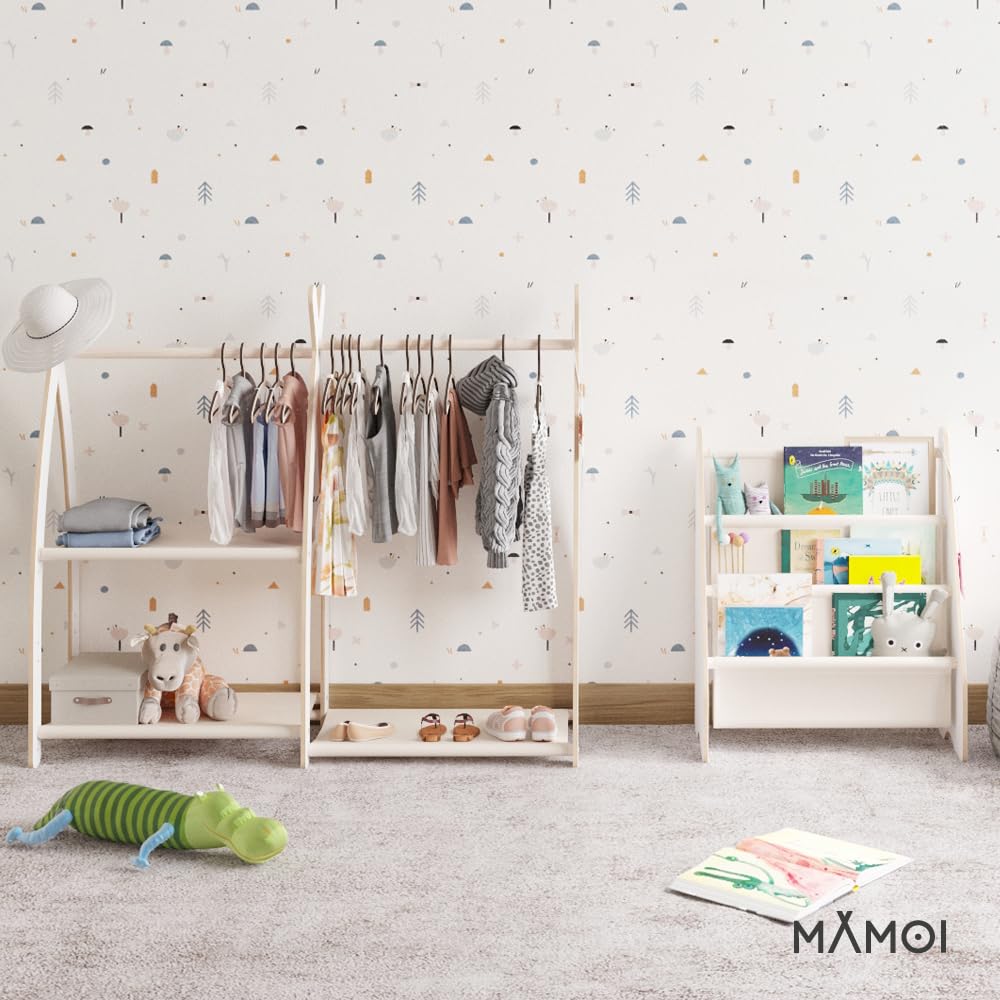 MAMOI® Libreria verticale per bambini, Porta libri in legno naturale, Scaffale librerie bambino, Mobile bambini ana design moderno scandinavo