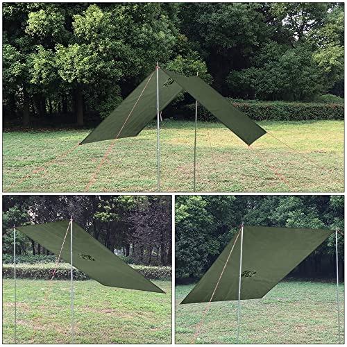 Azeekoom Regenjacke Regenponcho, Regenmantel Wasserdicht Unisex Camping Zelt Campingdecke 3 in 1 Multifunktionaler Regencape für Picknick im Freien Trekking Camping Angeln Jagd Ausflug (Grün)