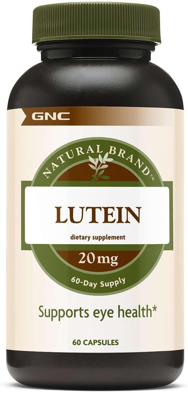 GNC Natural Brand Lutein 20mg, Supports Eye Health, 60 Capsules