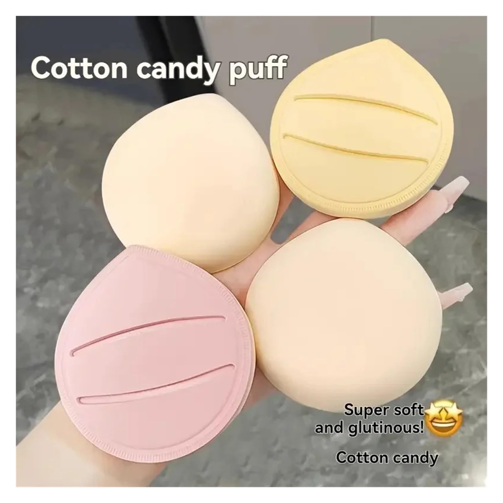Powder Puff - Esponja de maquillaje extra grande con gotas de agua, 20 unidades, para base de maquillaje en seco y húmedo