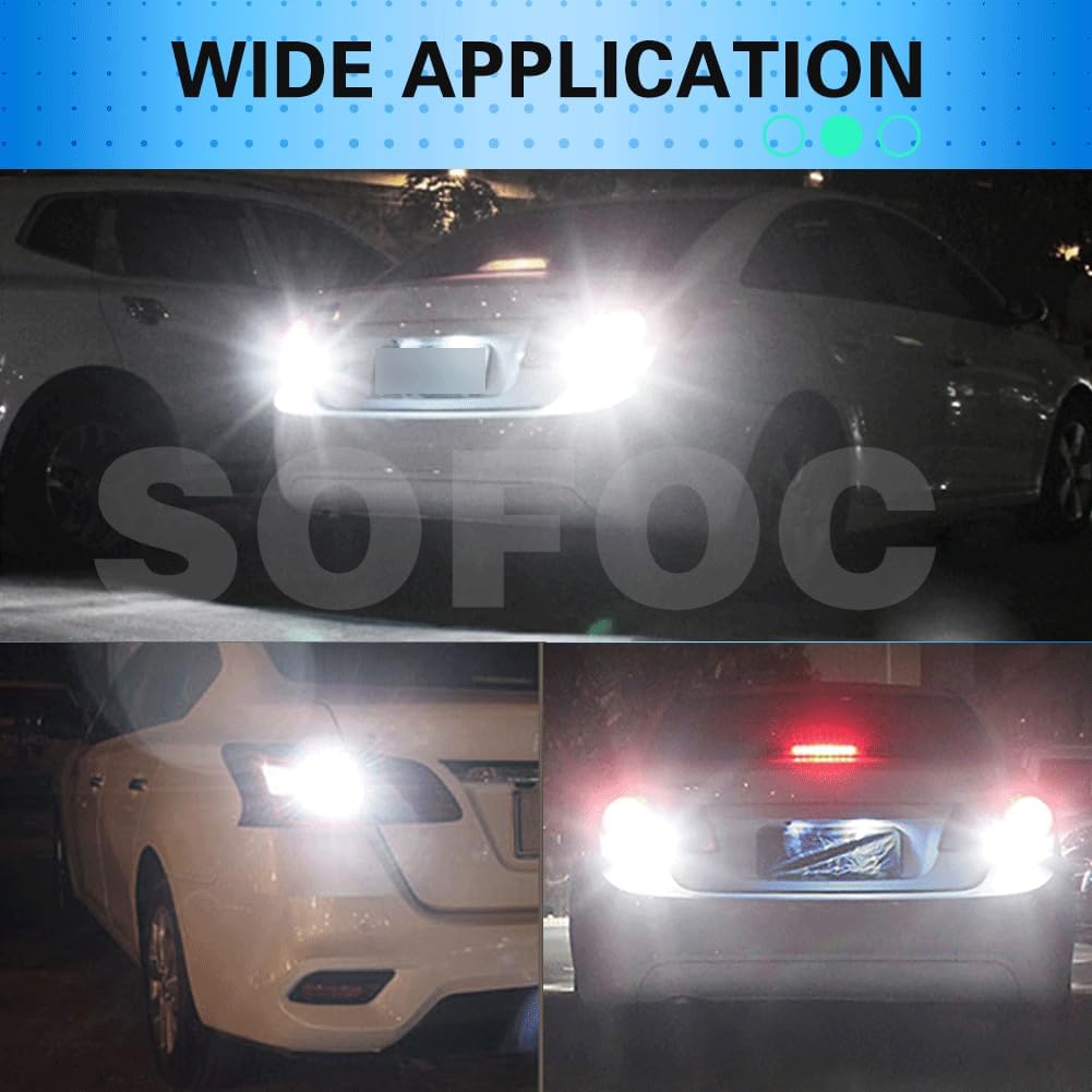 SOFOC BA15D Lampadina LED 48V DC Bianco Luce Retromarcia DRL 1000Lm 39SMD 2Pcs