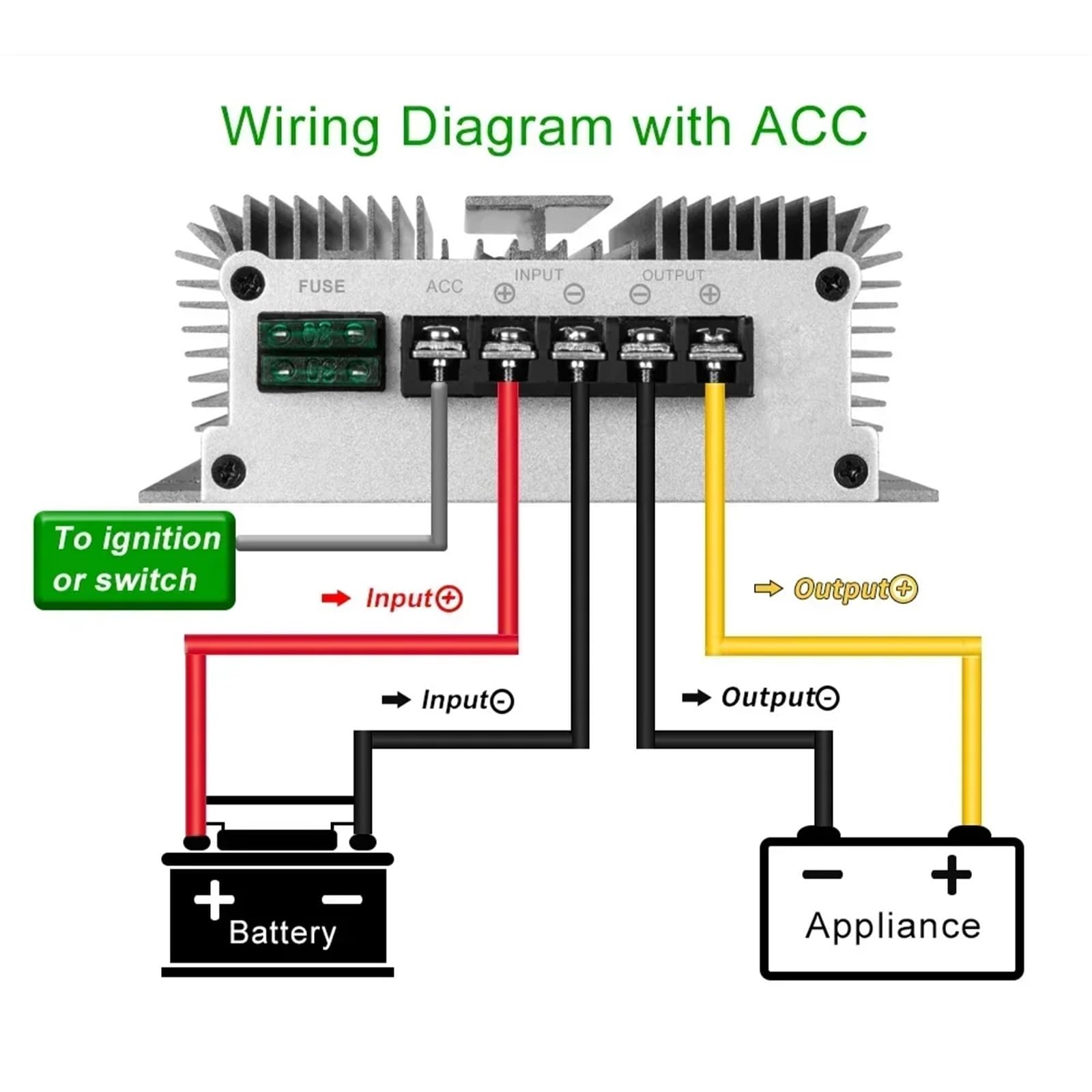 1 x regulator napięcia 24 V do 12 V, 24 V, 12 V, 85 A-200 A, moduł przetwornicy napięcia DC (24 V do 12 V, 100 A)