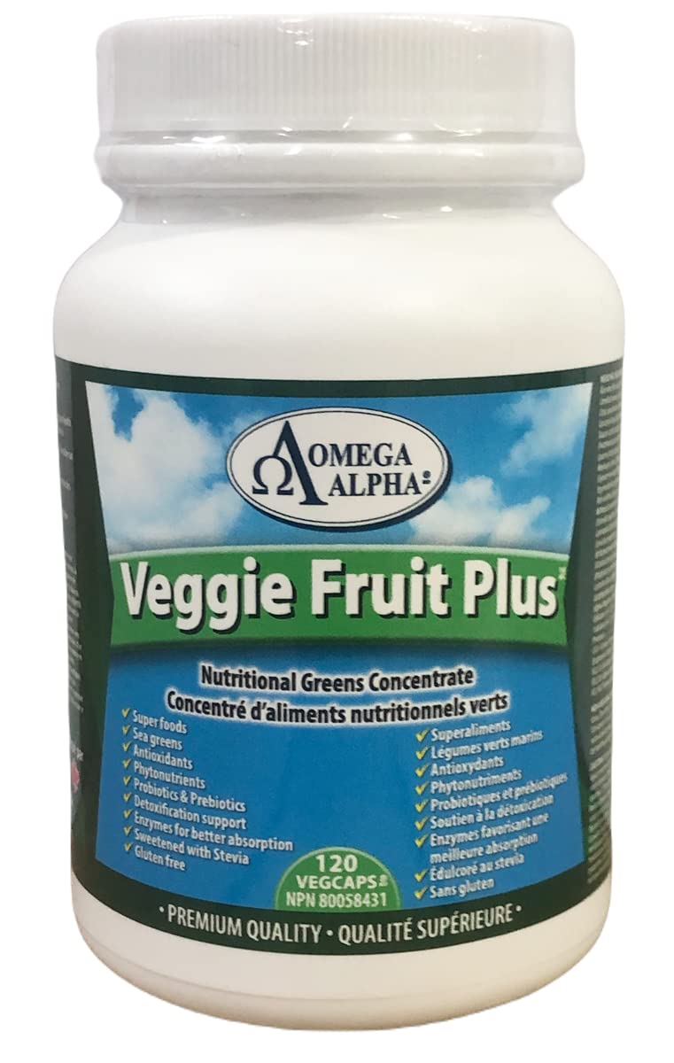 Omega Alpha-Veggie Fruit Plus(Fruit&Vegetable Extract)-Natural Antioxidants Sources 120 Veg Capsules