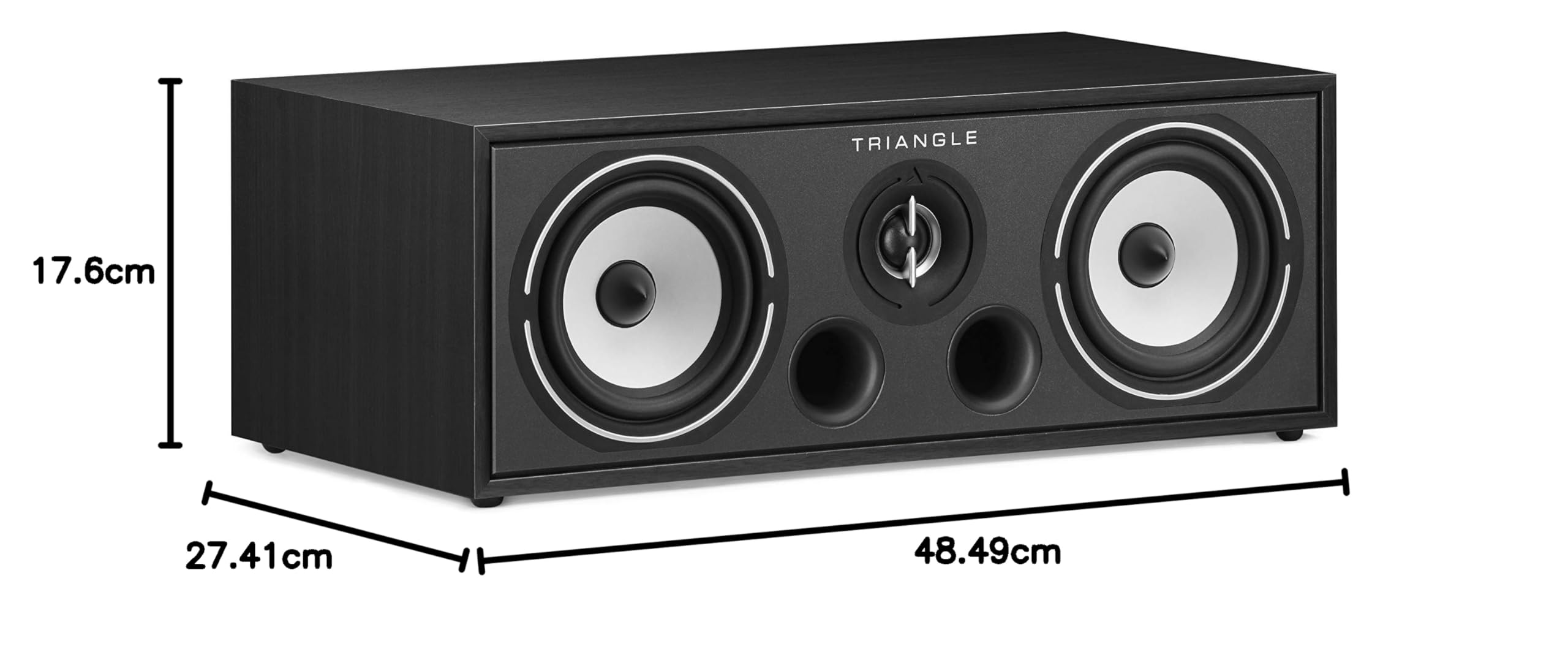 Triangle - Altoparlante Centrale Home Cinema BOREA BRC1-2 Vie - Potenza Massima 100W - Sensibilità 90 dB/W/m - Bass Reflex - 485 x 176 x 274 mm - Nero