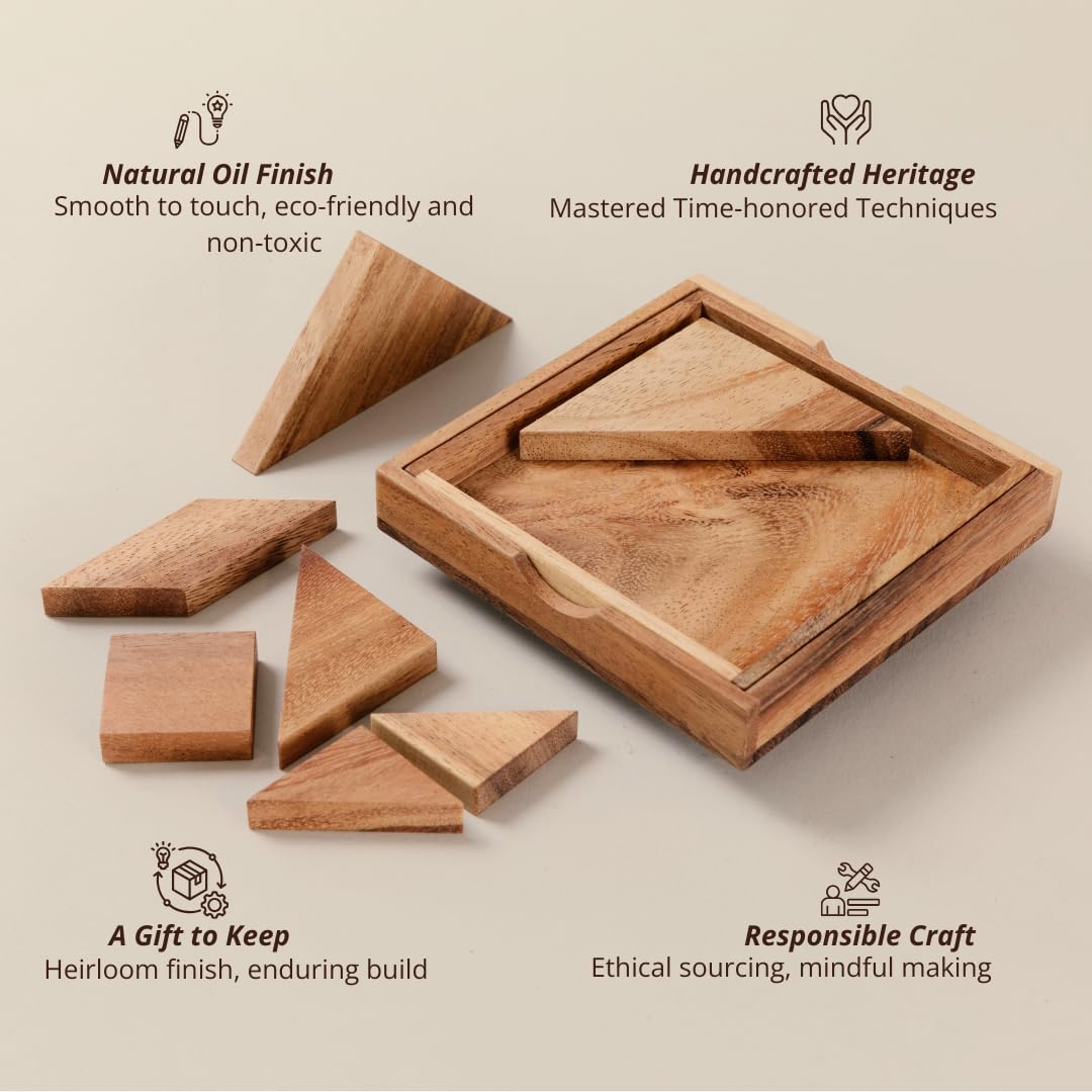 Amazon.com: Premium Tangram Board Set – 7‑Piece Adult Geometry