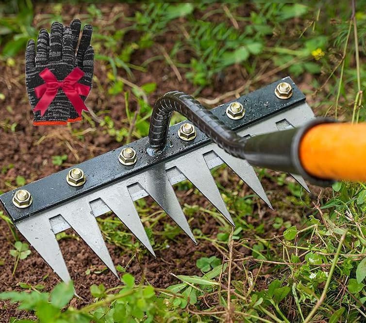 Multi-Tine Carbon Steel Garden Cultivator Rake, Multi-Tine Carbon Steel Garden Cultivator Rake 5/6/7/8 Teeth, Iron Rakes For Gardening And Weeding, 5/6/7/8 Teeth Gardens Weeding Rakes - View #10
