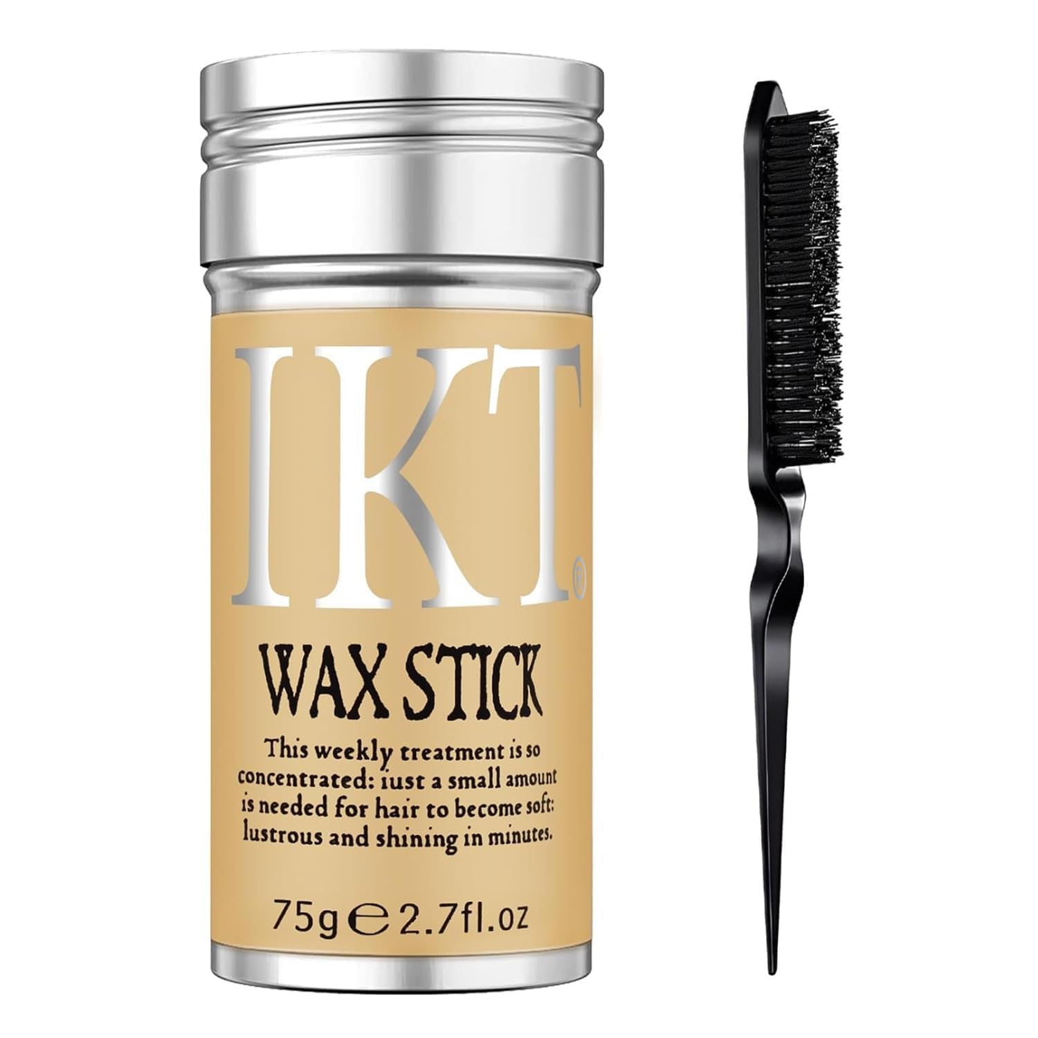 IKT Hair Wax Stick for Women Frizzy & Baby Hair With Teasing Hair Brush 75g-image-2