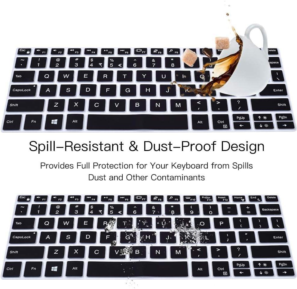 Image of OJOS Keyboard Cover for for Dell XPS 13 7390 Keyboard Cover for 13.3 inch New Dell XPS 13 7390 Standard Laptop & Dell XPS 13 9305 9380 9370 9365 13.3 inch Laptop Keyboard Skin (NOT for 2-in-1 7390), Black