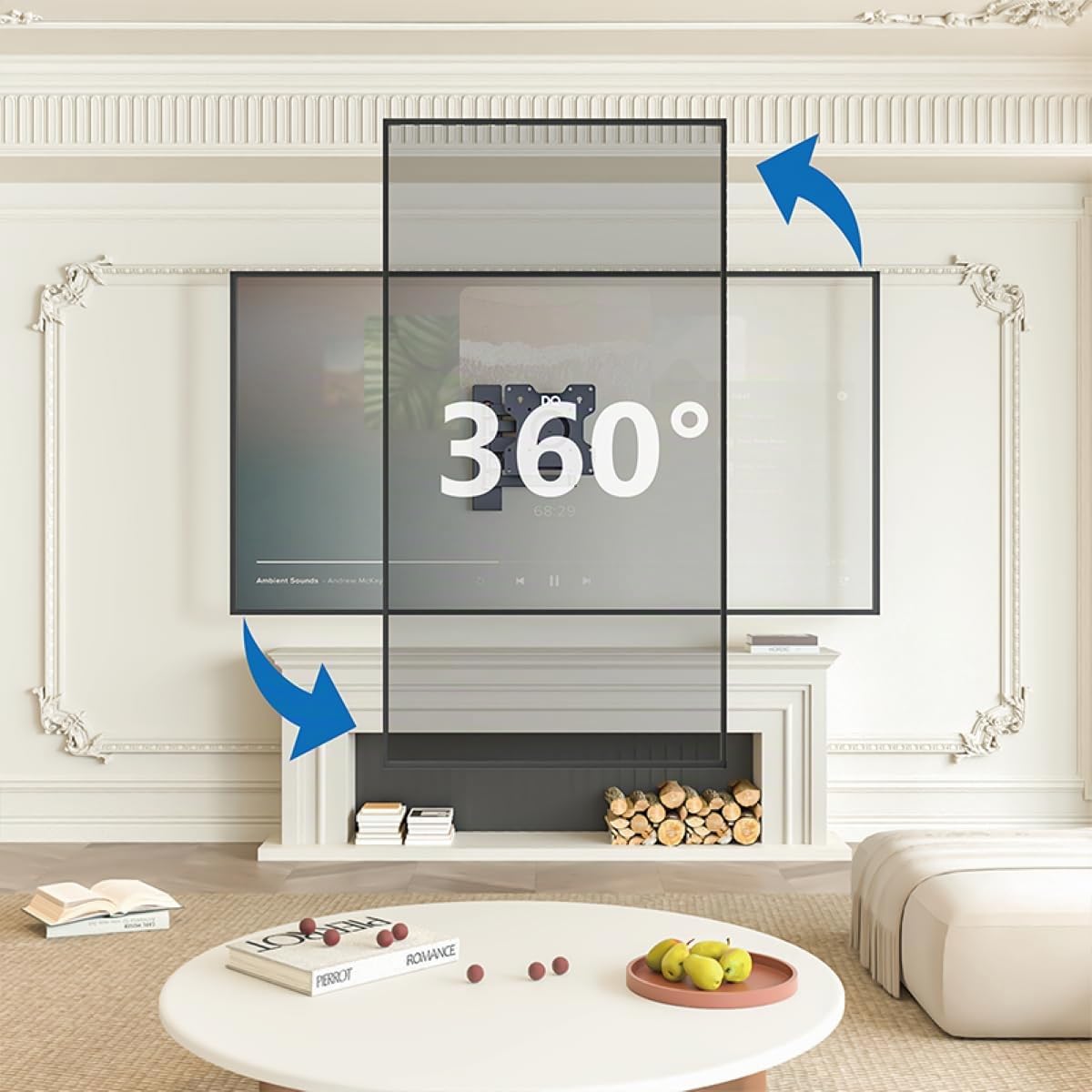 Soporte de Pared para TV DQ Rotate XL - extralargo Brazo Giratorio, Soporte, Barra giratoria flexibilidad para TV de tamaño Medio, Soporte para TV (Negro, 70 cm / 25 kg)