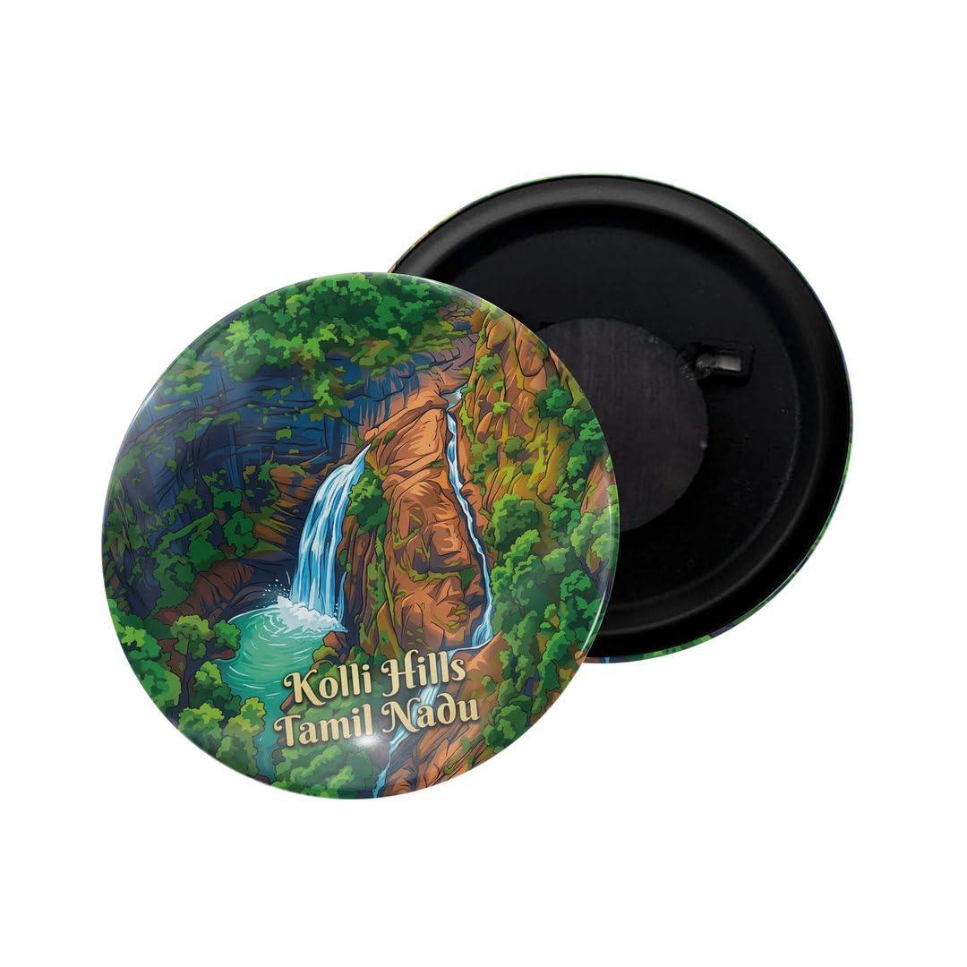 dhcrafts Fridge Magnet Multicolor Kolli Hills Tamil Nadu Tourist Place Glossy Finish Design Pack of 1 (58mm)-image-42