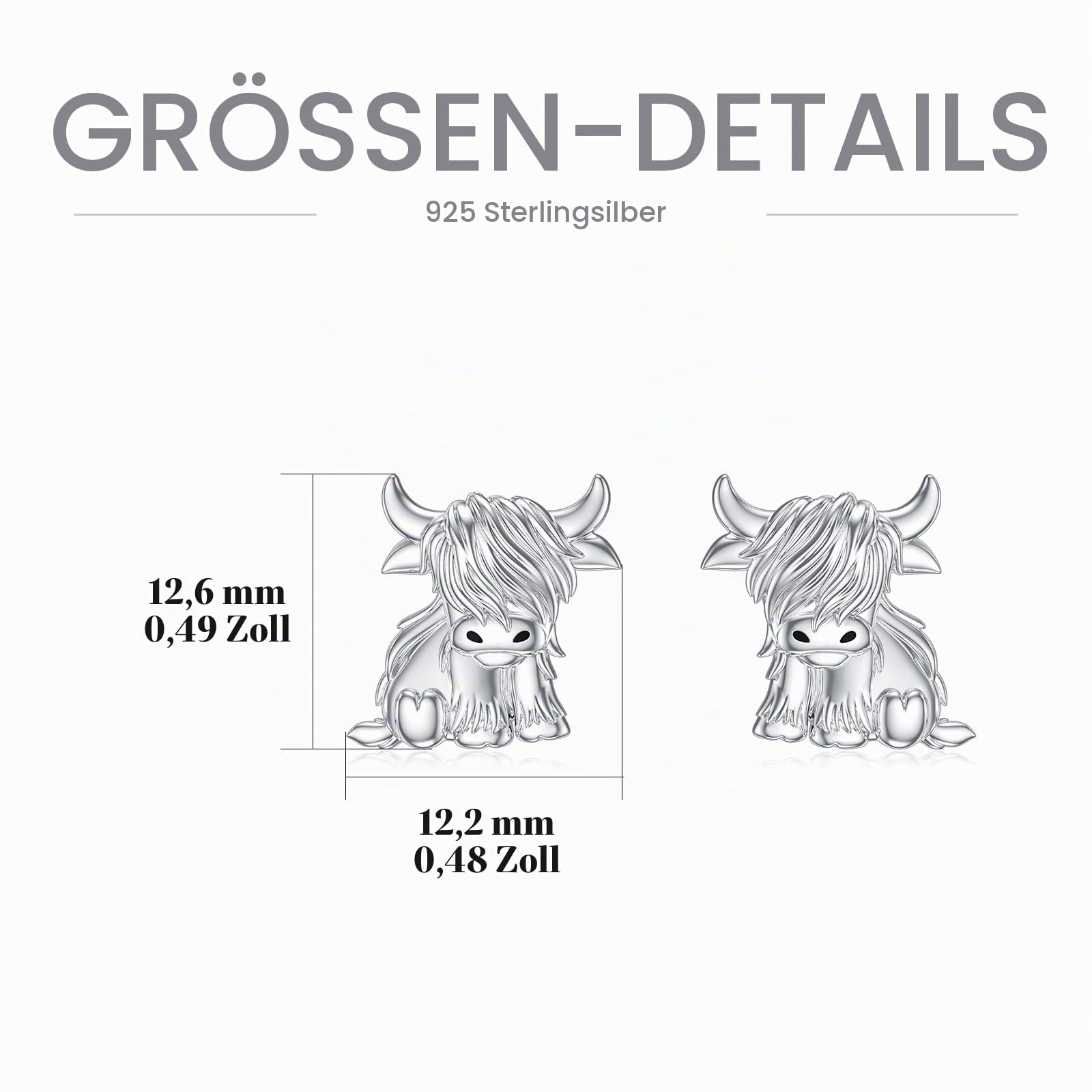925 Sterling Silber Damen Ohrringe Sonnenblumen/Tiger/Fuchs/Wölfin/Frosch/Drachen/Elefant/Kuh/Ballerina/Schwerter Tier Schmuck Geschenke für Frauen Mädchen Mutter Tochter Geburtstag Muttertag