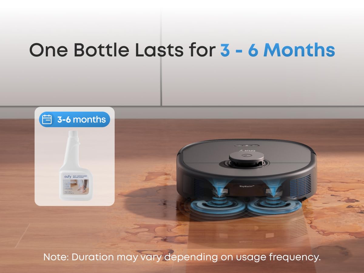 eufy RoboVac - Solución de limpieza de suelos duros (2 botellas), compatible con X10 Pro Omni, X9 Pro, X8 Hybrid, X8 Pro, X8 Pro SES, 473.2 ml, limpiador de suelos