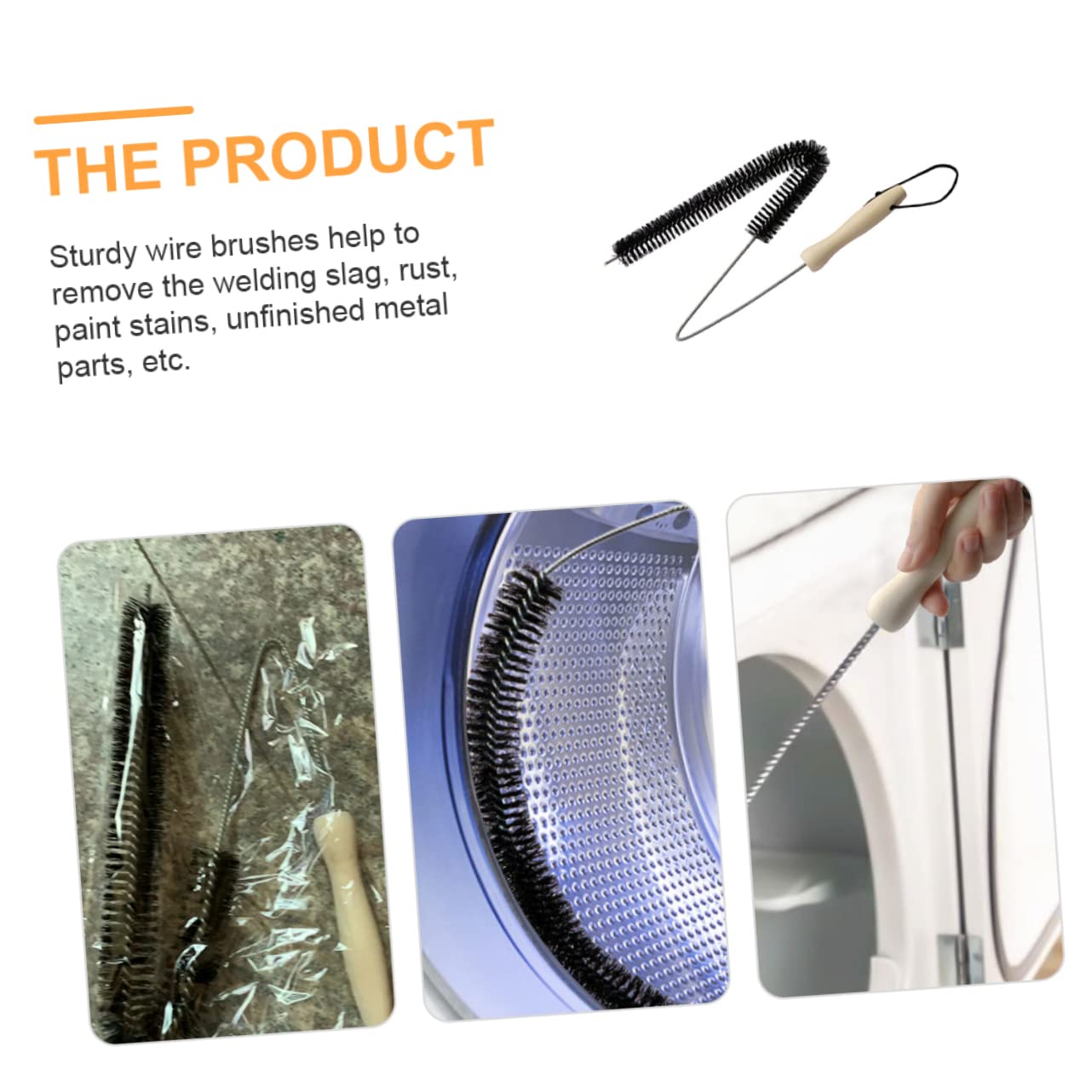 Gogogmee Flexible Cleaning Brush for Washer Dryer Versatile Drain with Bristles for Paint Removal Pipes and Vents for Home Use