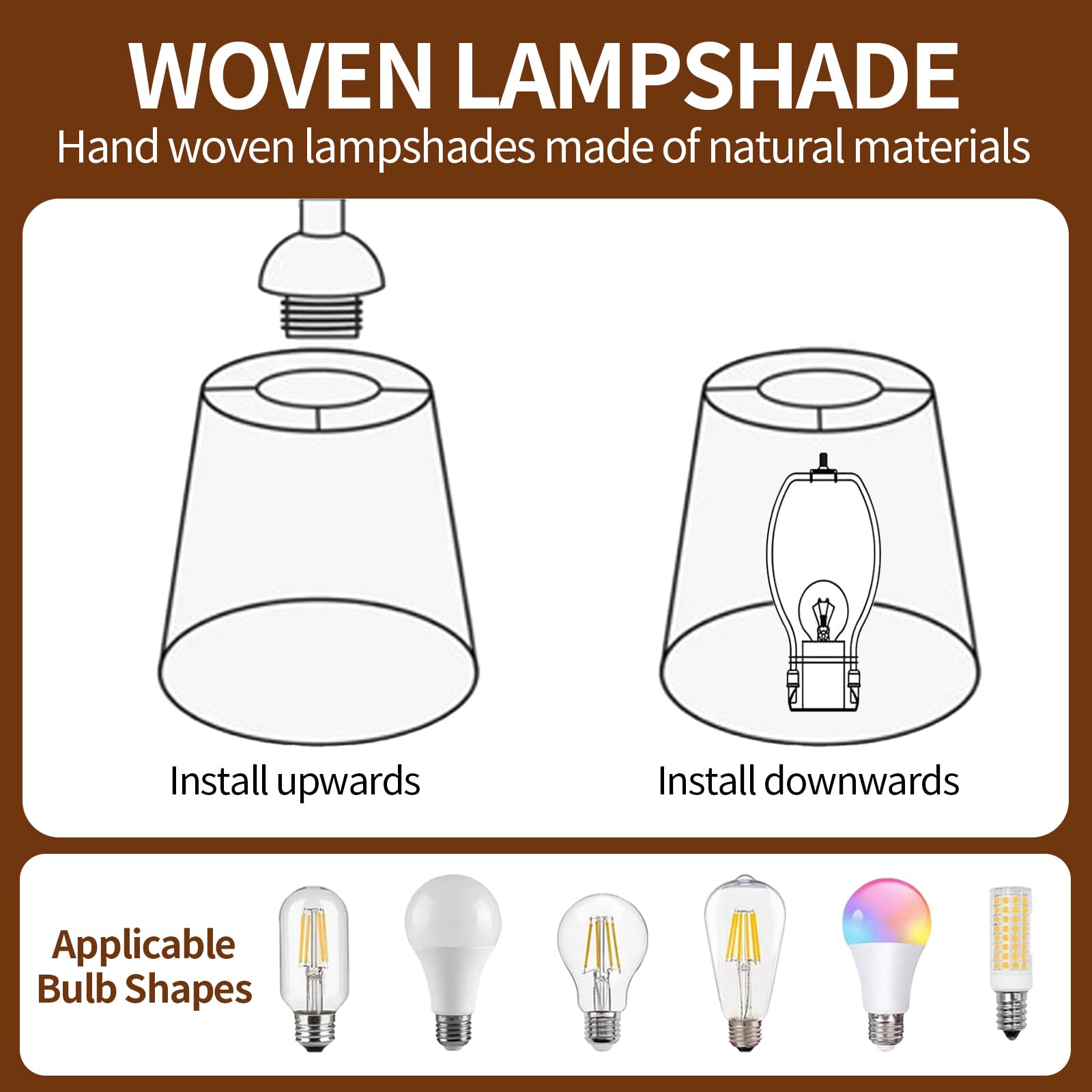 Boho Rattan Lampenschirm, 4 Stück E27 Lampenschirme für Tischlampe Hängelampe Stehlampe Deckenleuchte Papierlampenschirm Papier Ersatzschirm für Stehlampe Deckenlampe 14 x 14 cm