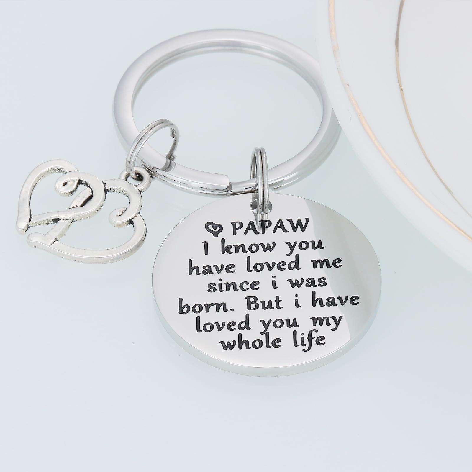 HUTIMY Papaw Keychain for Men - Grandkids Gift
