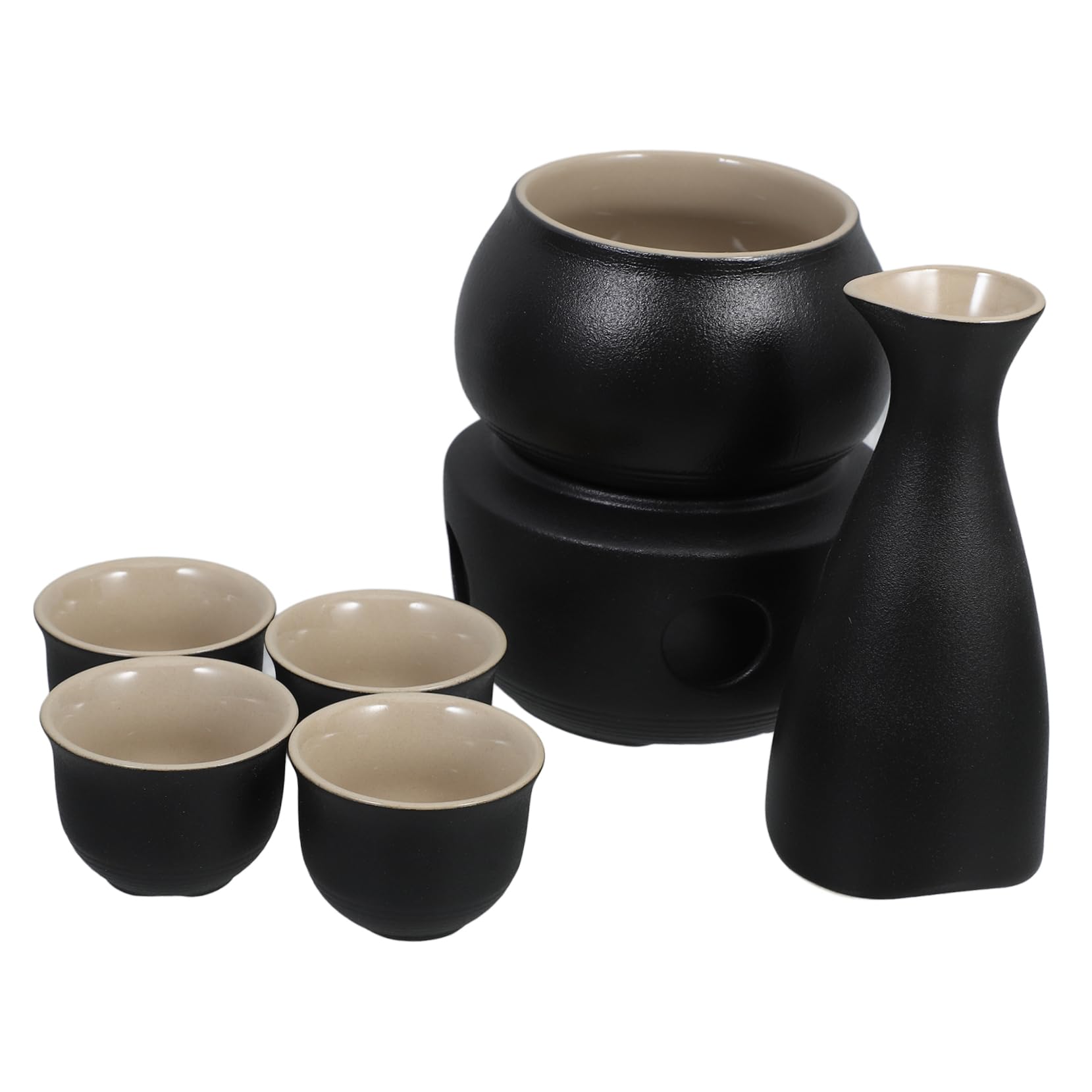 Keramik Sakeflasche und Becher Satz 1 Satz 175ml Schwarz