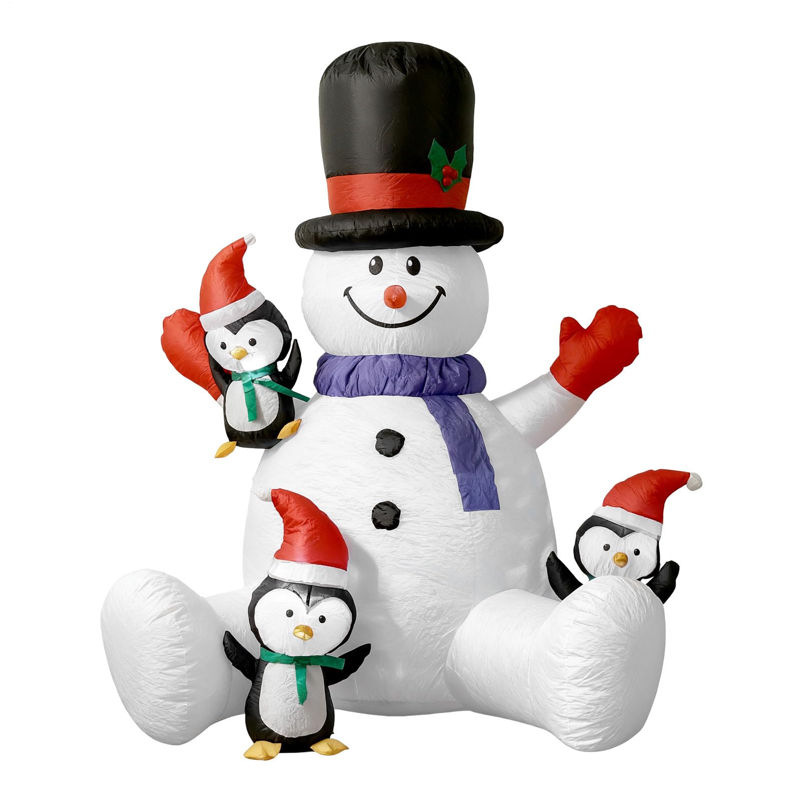 Muñeco De Nieve Inflable Navideño Inflable Estacional con Luces LED RGB Y 3