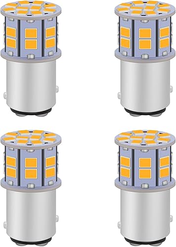 Miniatura 11 de 1156 Bombillas LED rojas de 12 V-24 V, superbrillantes, 7506 1141 BA15S 1003, luz LED para luces traseras de frenos, paquete de 4 Rojo