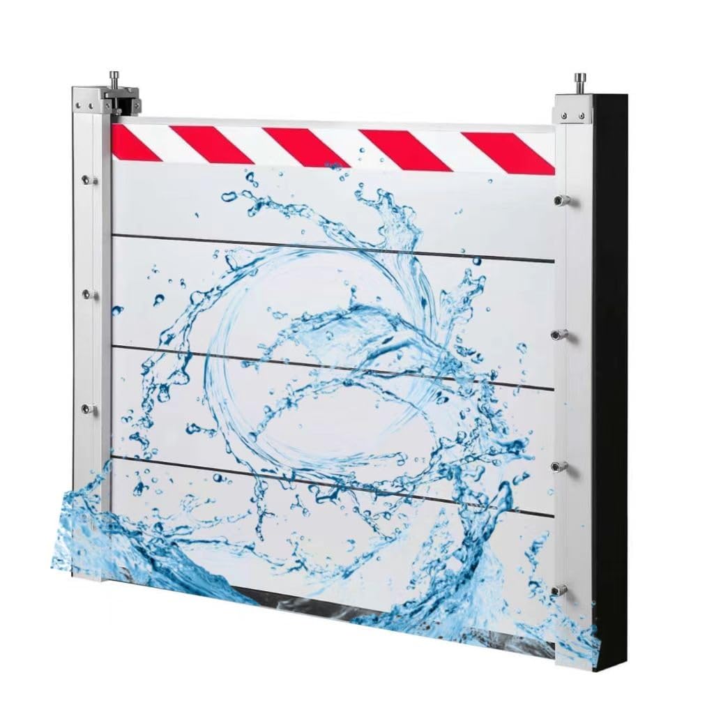 81-90cm Reusable Flood Barrier Kit Aluminum Flood Protection Prevention Board Detachable Water Retaining Plate Anti-Flood Flap Basement Windows Flood Protection Barrier(85 * 40cm)