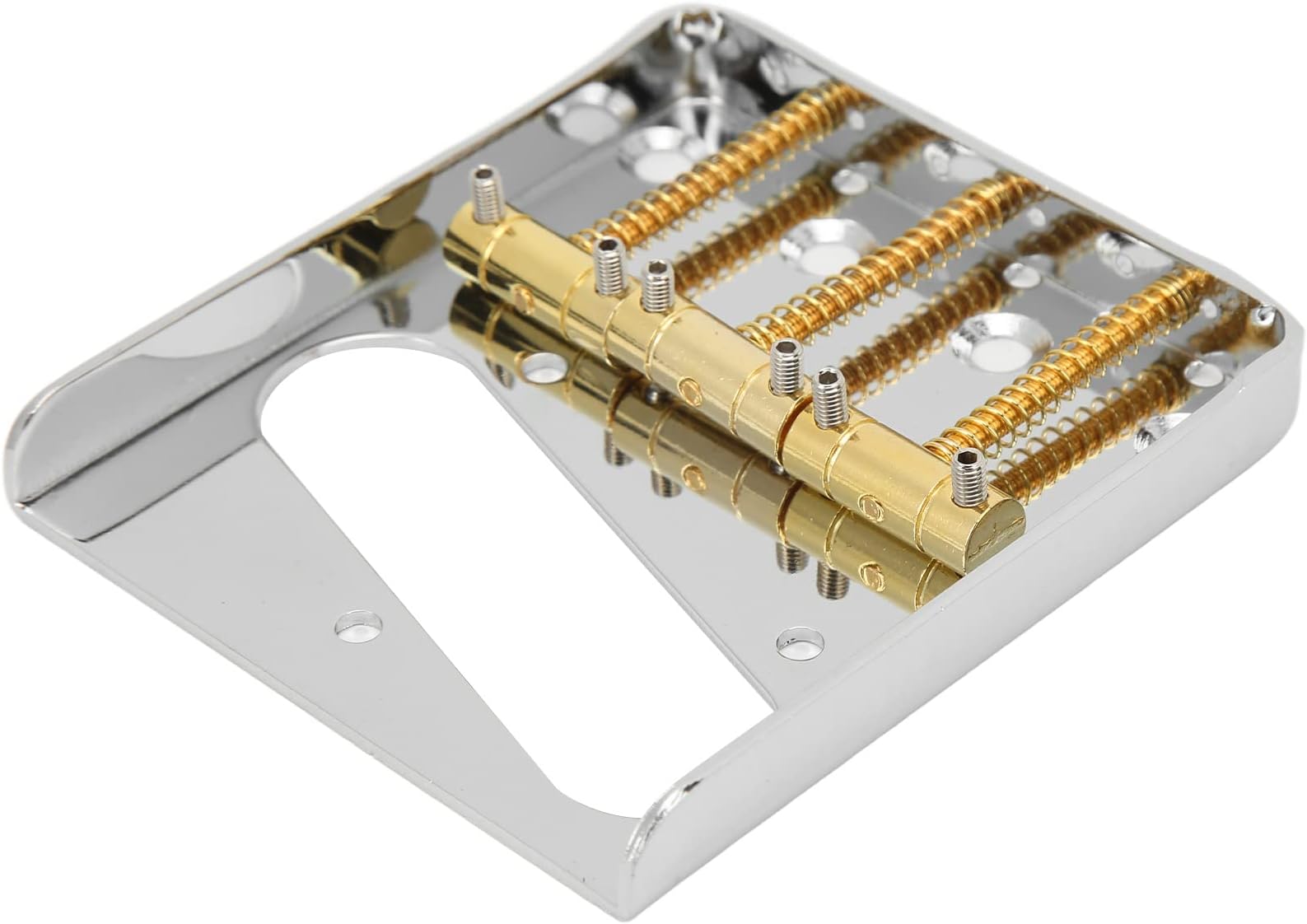 Guitars Bridges Accessory, Retro Style 3 String Saddle Firm Fixing Standard Design Electric Guitar Bridge for TL(Golden code)