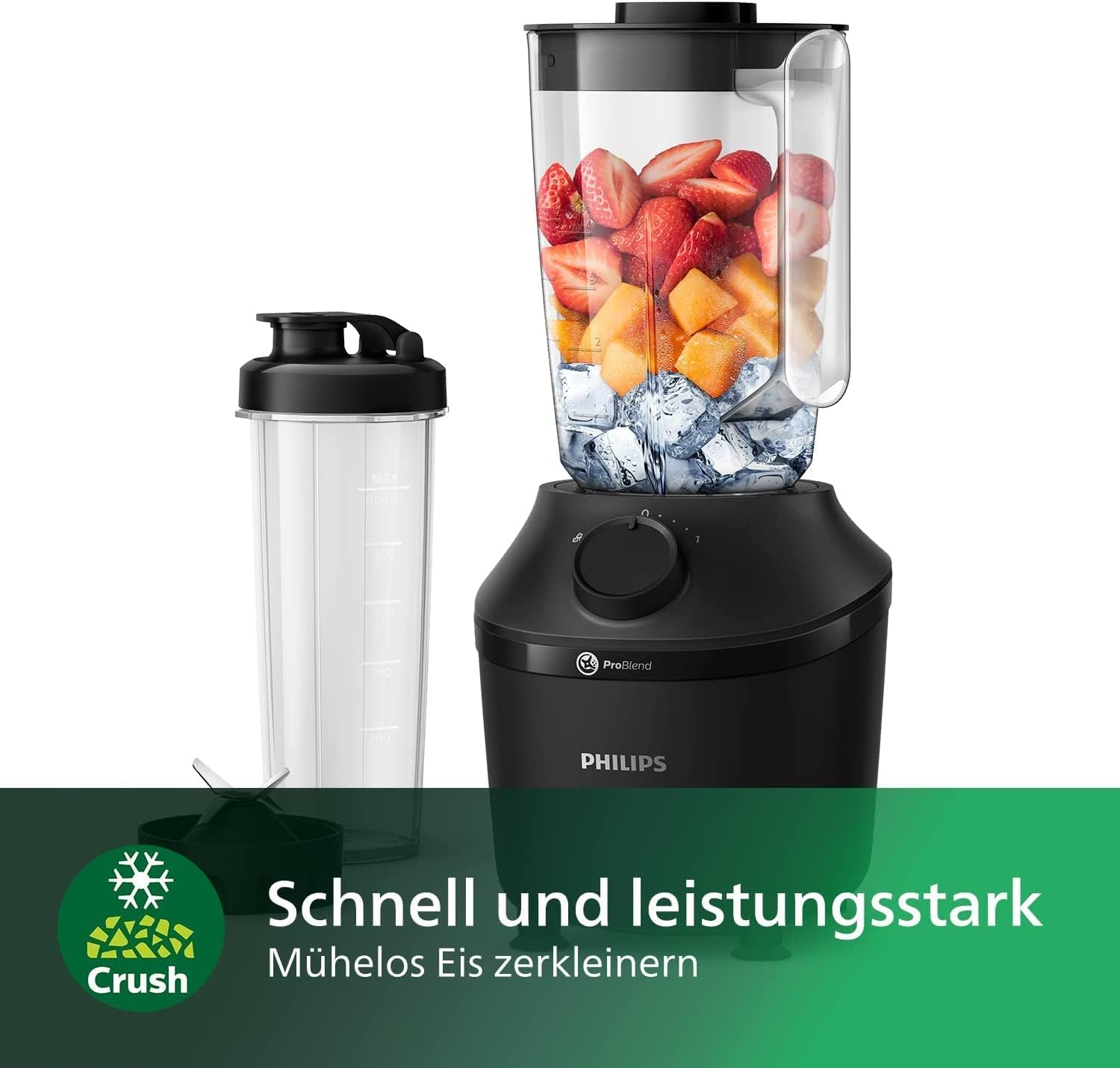 Philips HR2041/41 Standmixer 450W ProBlend 1,9L Kunststoffbehälter schwarz