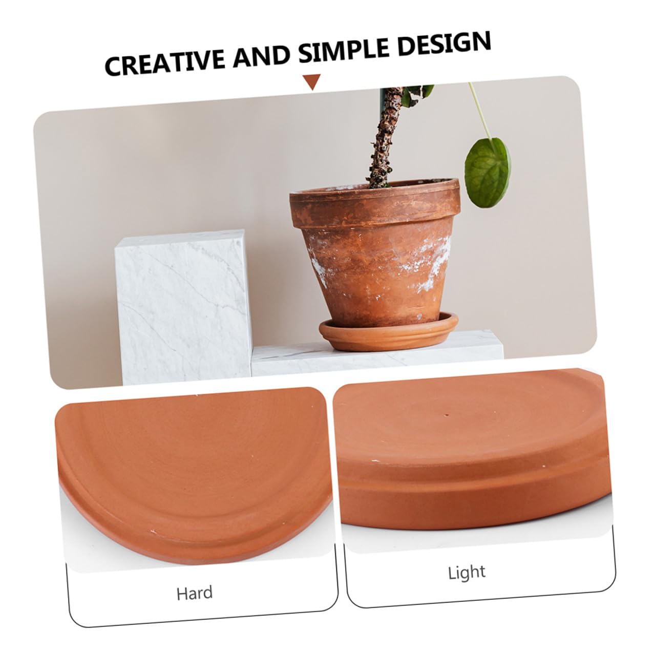 Kisangel 5 Stück-Pack Tonuntersetzer 20cm aus Keramik für Blumentopf Zubehör mit Leichter Schützender Funktion für Indoor und Outdoor Pflanzen