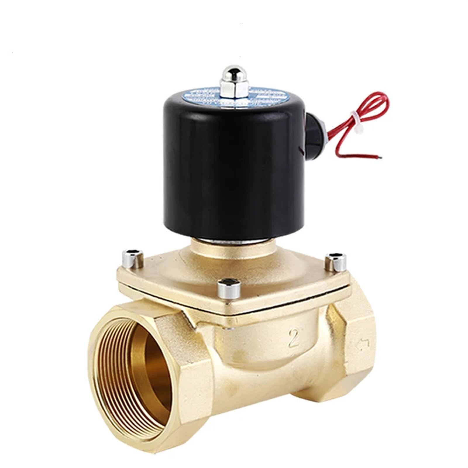 Válvula Solenoide eléctrica de 2 "para Agua DN50 válvula solenoide latón Normalmente Cerrada 220V 12V 24V(NPT-24VDC-EPDM-SEAL)
