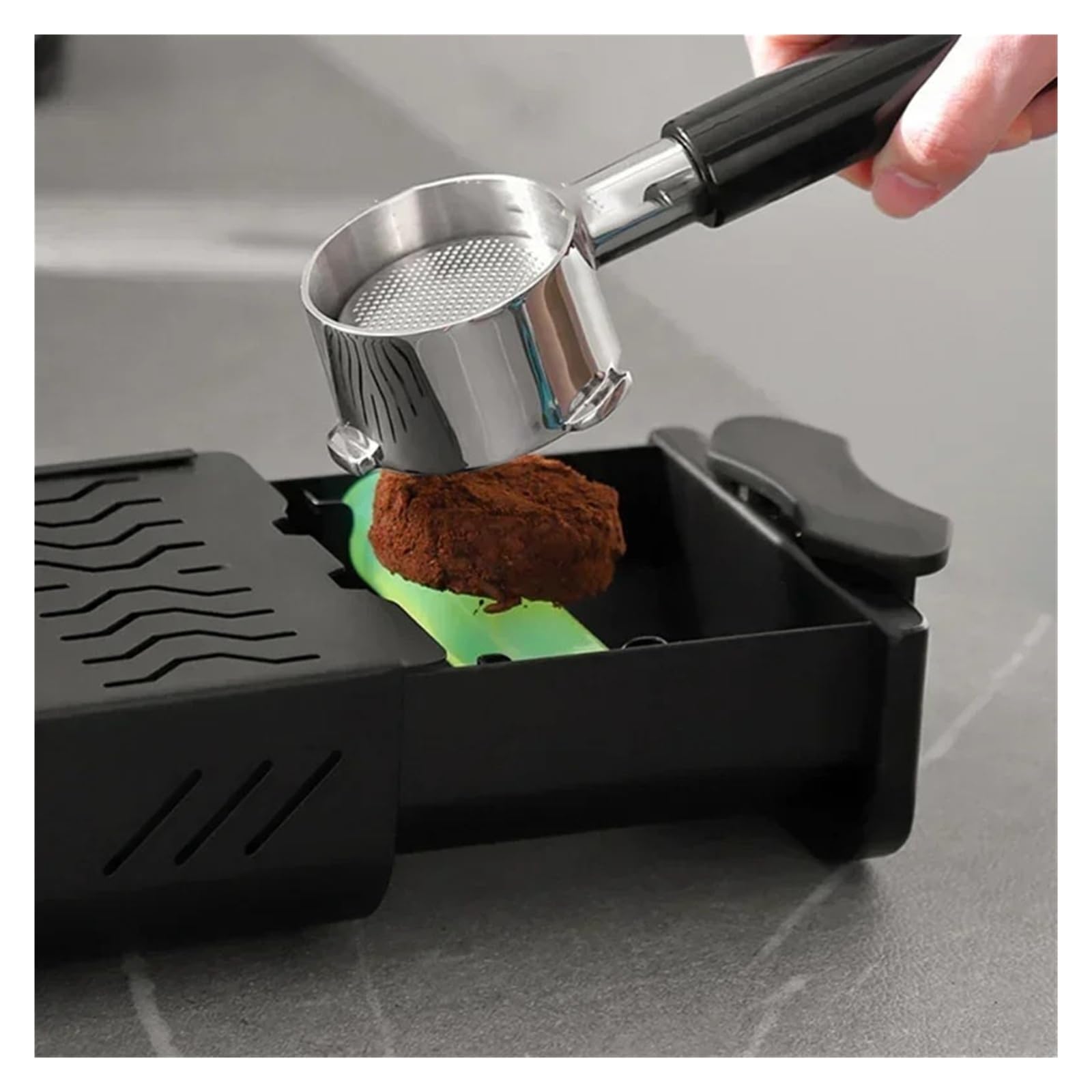 Accesorios rectangulares del barista de la base del pisón del cubo, caja de posos de café tipo cajón de doble propósito(1pcs)