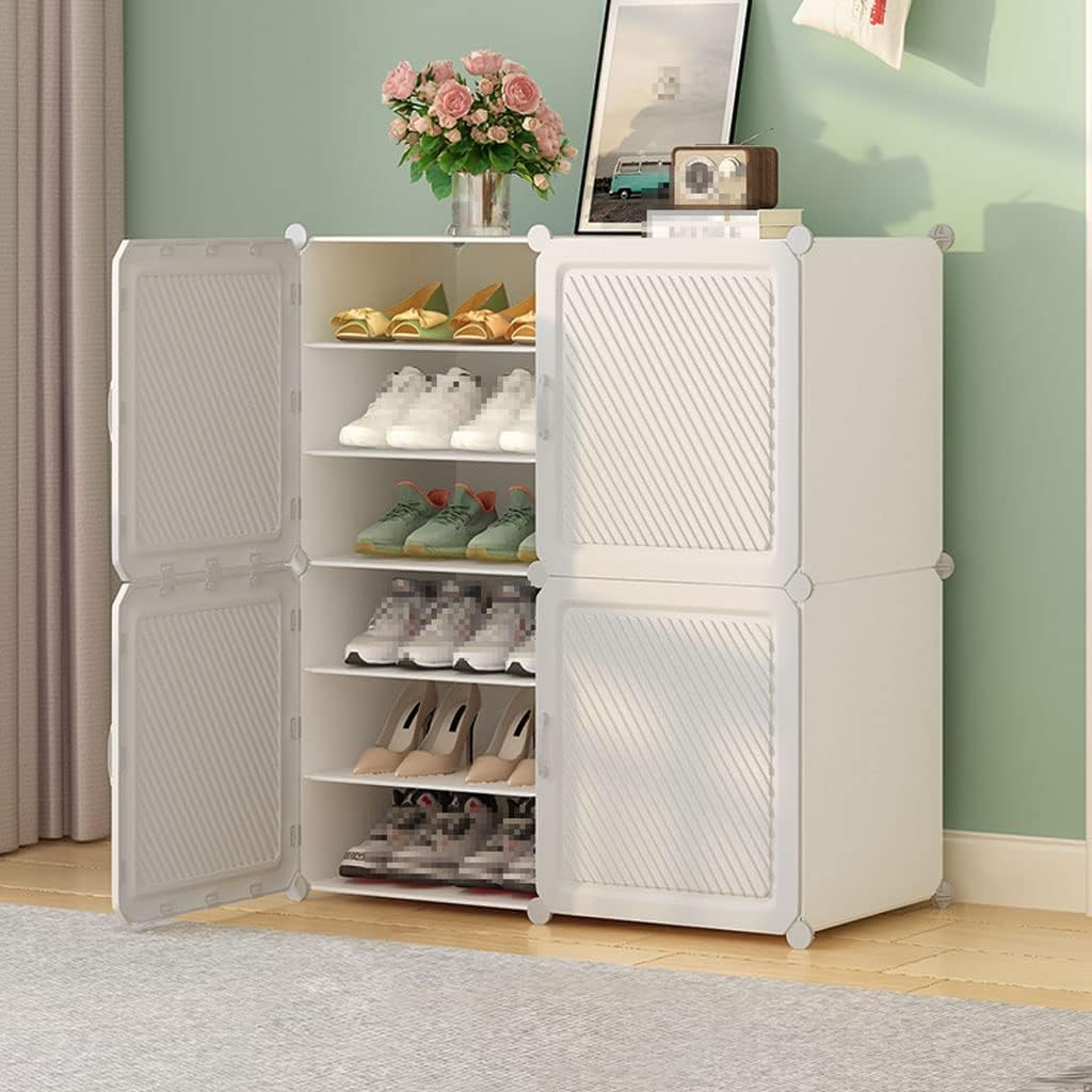 4 Tier Shoe Rack with Shelf, Folding Shoe Rack for Bedroom, Living Room,Entryway, Footwear Stand for Home, Organizer, ShoeRack Plastic | Plastic Shoes Rack for Home - HT-White-image-7