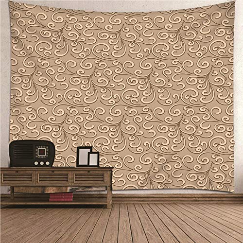 Banemi Aesthetic Wandbehang, Psychedelische Wandteppich Braun Filigranes Vintage Muster Polyester...