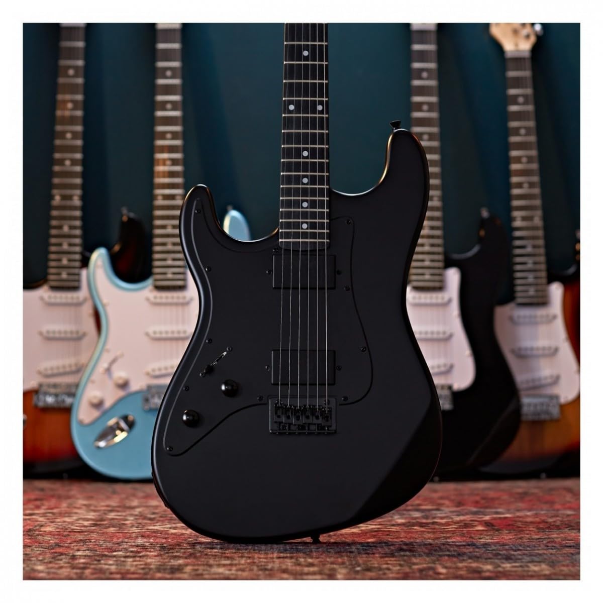 Linkshänder E-Gitarre HH LA Select von Gear4music, Blackout