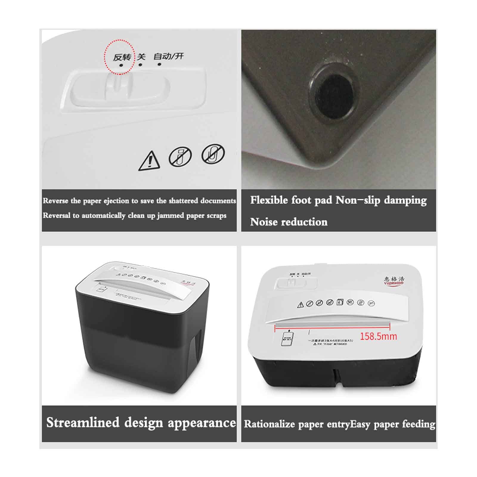 Paper Shredder Mini distruggi documenti desktop, distruggidocumenti per home office, riservatezza a 5 livelli, capacità 4,5 litri, adatto per carte triturate, carta/carte/chiodi/foto