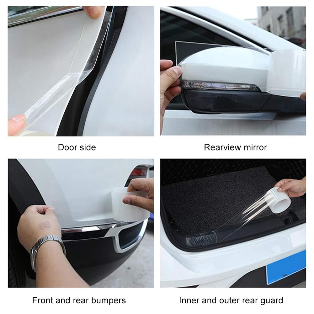 Pellicola Protettiva Per Auto 5cm X 10m - Trasparente, Antigraffio, Per Bordi Porta - Foto 13